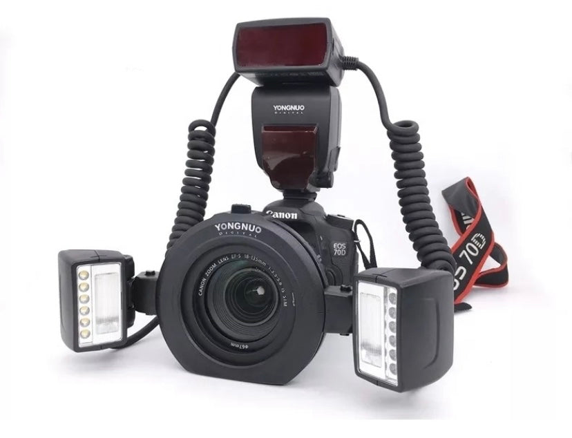 KIT 9- CÂMERA PROFISSIONAL R100 MIRRORLESS + LENTE MACRO CANON 85MM OU RF 100MM + FLASH TWIN YONGNUO YN24EX