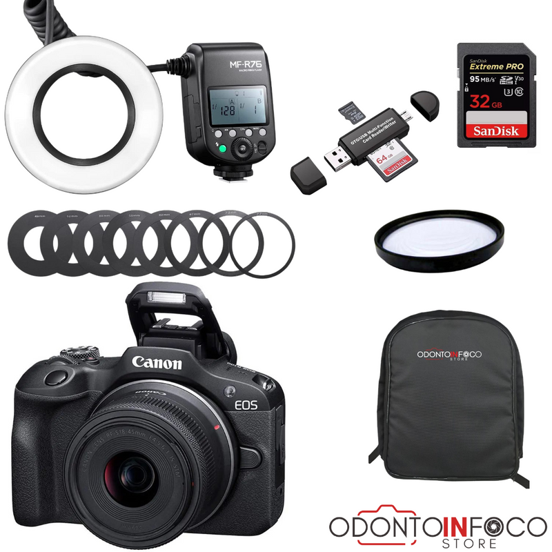 KIT 4 - CAMERA R100 + FILTRO MACRO + FLASH MF-R76 GODOX
