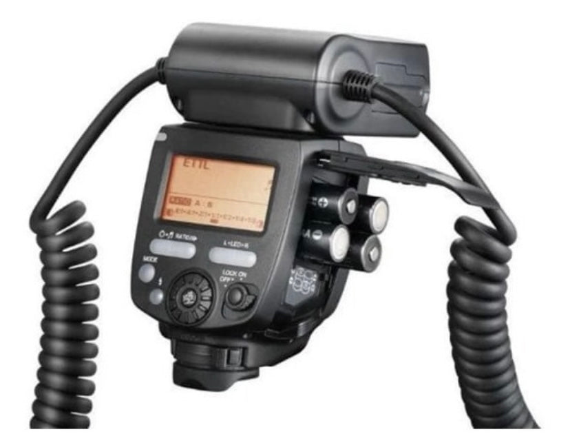 FLASH P/CANON TWIN YONGNUO YN24EX +  FUNDO BLACKOUT + PILHAS RECARRAGÁVEIS INDICADAS PARA O EQUIPAMENTO.