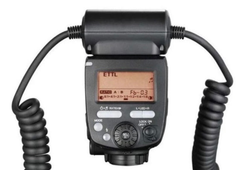 FLASH P/CANON TWIN YONGNUO YN24EX + CARRREGADOR INTELIGENTE E PILHAS RECARRAGÁVEIS INDICADAS PARA O EQUIPAMENTO.