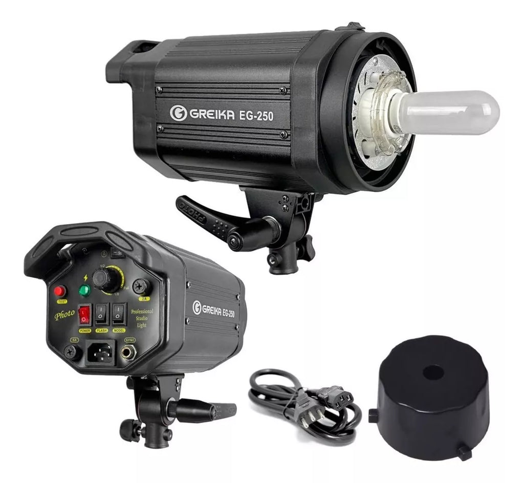 FLASH PARA ESTÚDIO GREIKA CAPAC.  EG-250 - 250W ORIGINAL - NÃO É BIVOLT