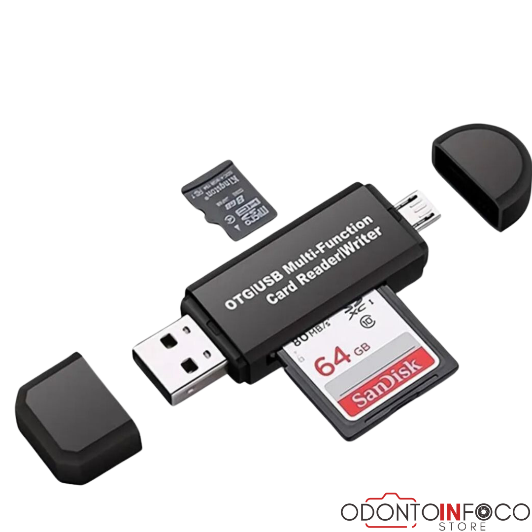 LEITOR DE CARTÃO USB-C E USB ESPECIAL PARA MANTER QUALIDADE DE IMAGENS  (SD e micro SD)