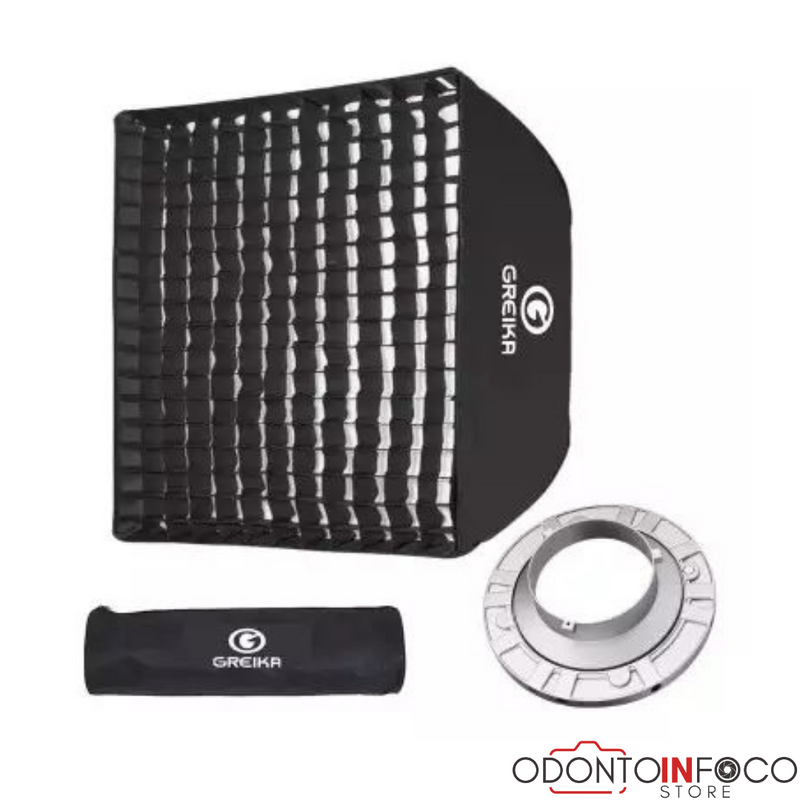 SOFTBOX P / FLASH MONTAGEM BOWENS -40X40CM (HAZE) - DIFUSOR DUPLO - COM GRID