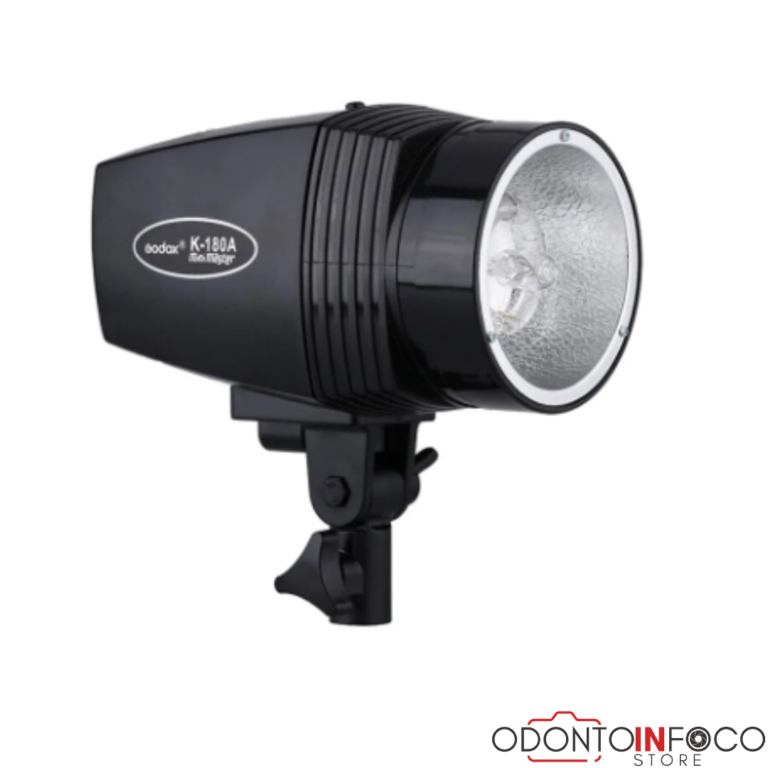 FLASH PARA ESTÚDIO K180 GODOX CAPAC. 180W ORIGINAL - NÃO É BIVOLT. COM LÂMPADA MODELADORA EM LED ( ÚNICO DO MERCADO )