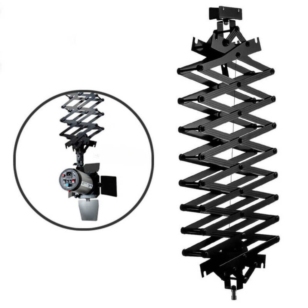 PANTÓGRAFO PARA ESTÚDIO FOTOGRÁFICO DE TETO +BÔNUS (1 UNID. MF-R76 FLASH GODOX MACRO RING CIRCULAR - CANON / NIKON