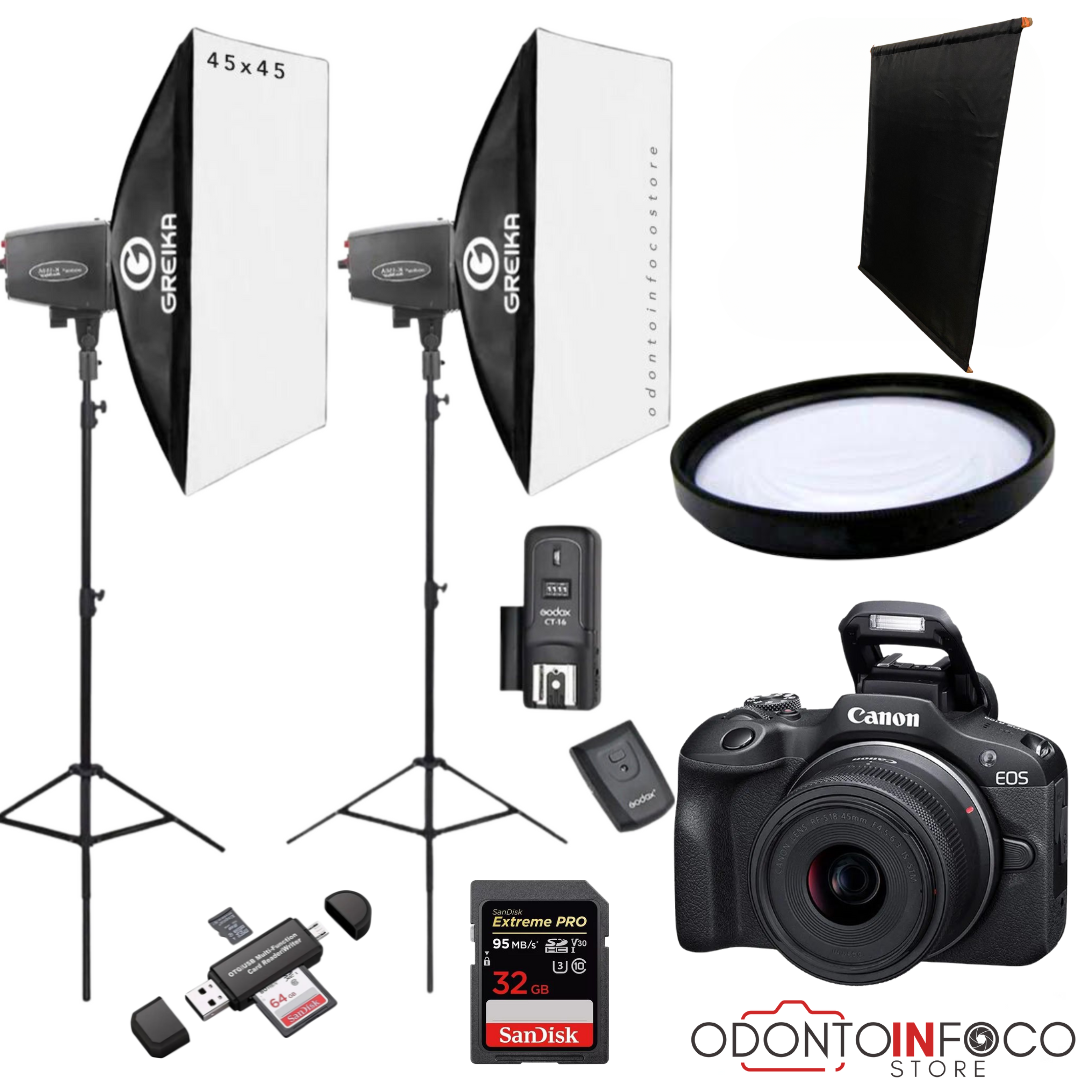 KIT 7 CÂMERA PROF. R100 + ESTÚDIO FOTOGRÁFICO + KIT MACRO ( GARANTIA DE FÁBRICA )