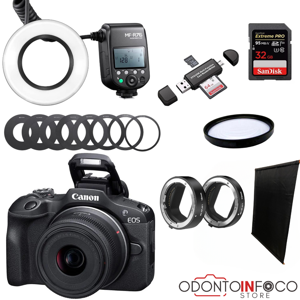 KIT 1 -CÂMERA R100 + KIT MACRO + FLASH GODOX ( GARANTIA DE FÁBRICA )