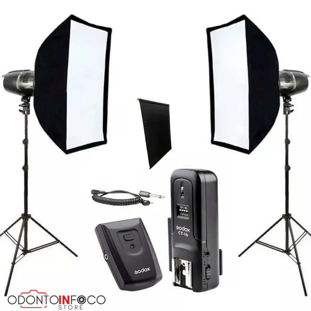 KIT FOTOGRÁFICO PROF. 500W  +  AULA DE MONTAGEM BÔNUS + LÂMP. EM MODELAGEM EM LED. + BLACKOUT SLIM.