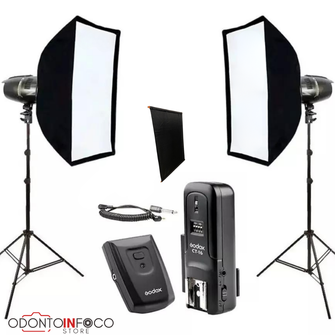 KIT FOTOGRÁFICO PROF. 500W  +  AULA DE MONTAGEM BÔNUS + LÂMP. EM MODELAGEM EM LED. + BLACKOUT SLIM.