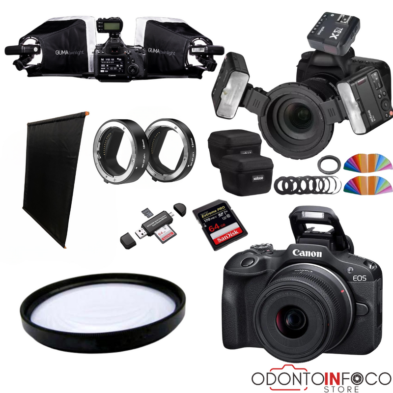 KIT 6 CÂMERA PROFISSIONAL R100 + KIT MACRO + FLASH TWIN GODOX MF-12 ORIGINAL + GUMA TWIN  ( GARANTIA DE FÁBRICA )