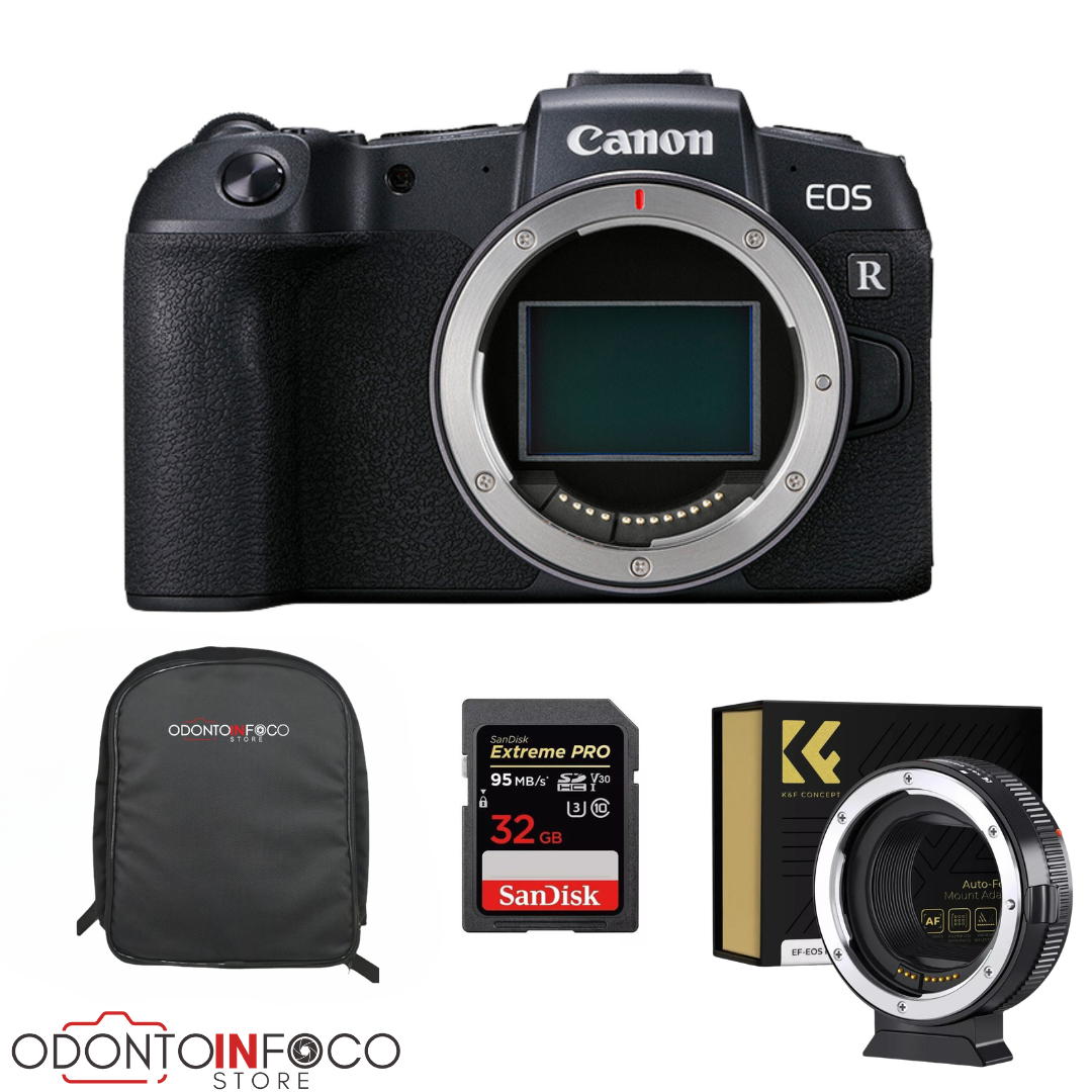 KIT CÂMERA CANON EOS RP ORIGINAL+ CARD DE MEMÓRIA + ADAP. LENTE CANON EF/EF-S PARA RF + MOCHILA ( GARANTIA DE FÁBRICA ).