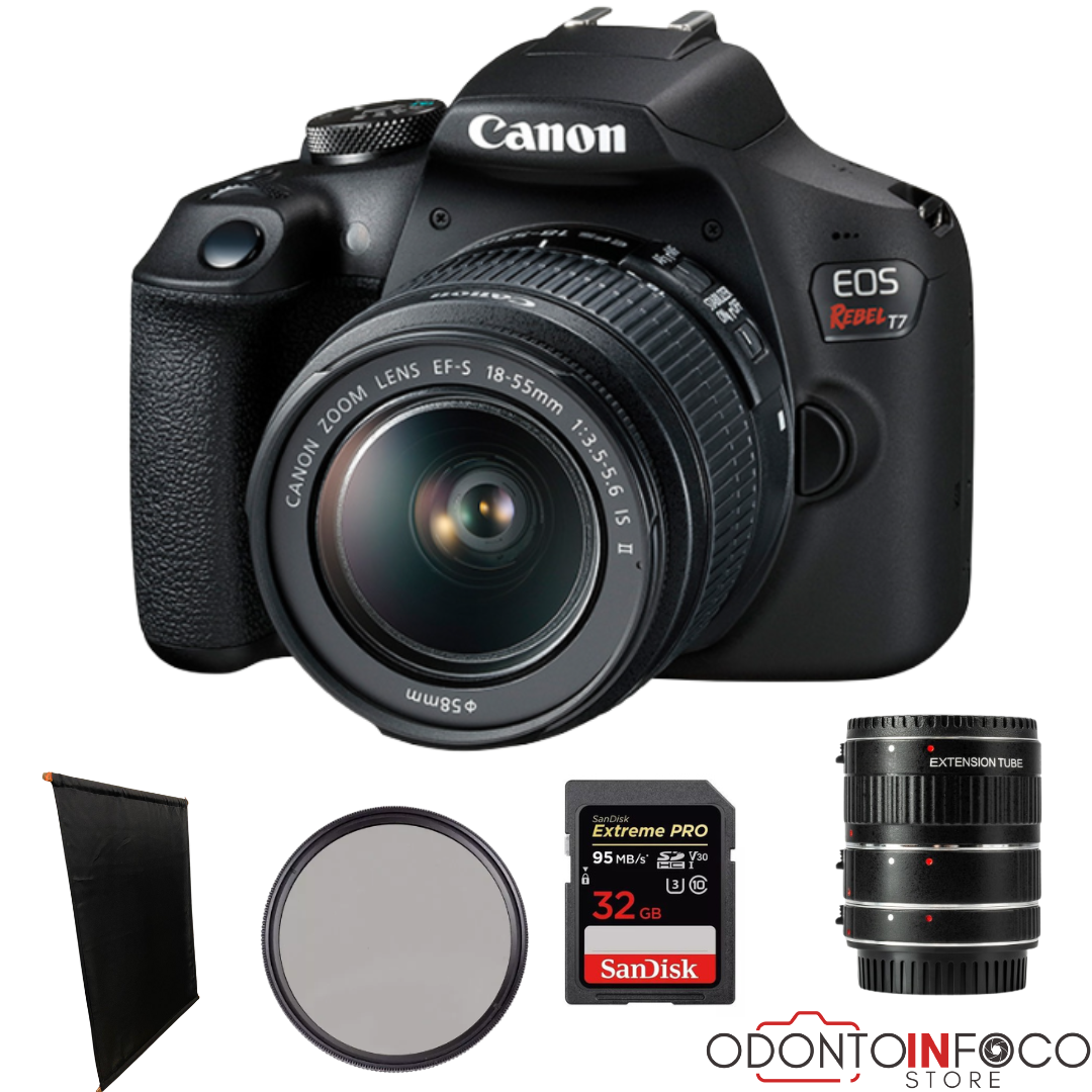 KIT CÂMERA CANON T7+ BLACKOUT + CARTÃO DE MEMÓRIA - GARANTIA DE FÁBRICA INCLUSA!"