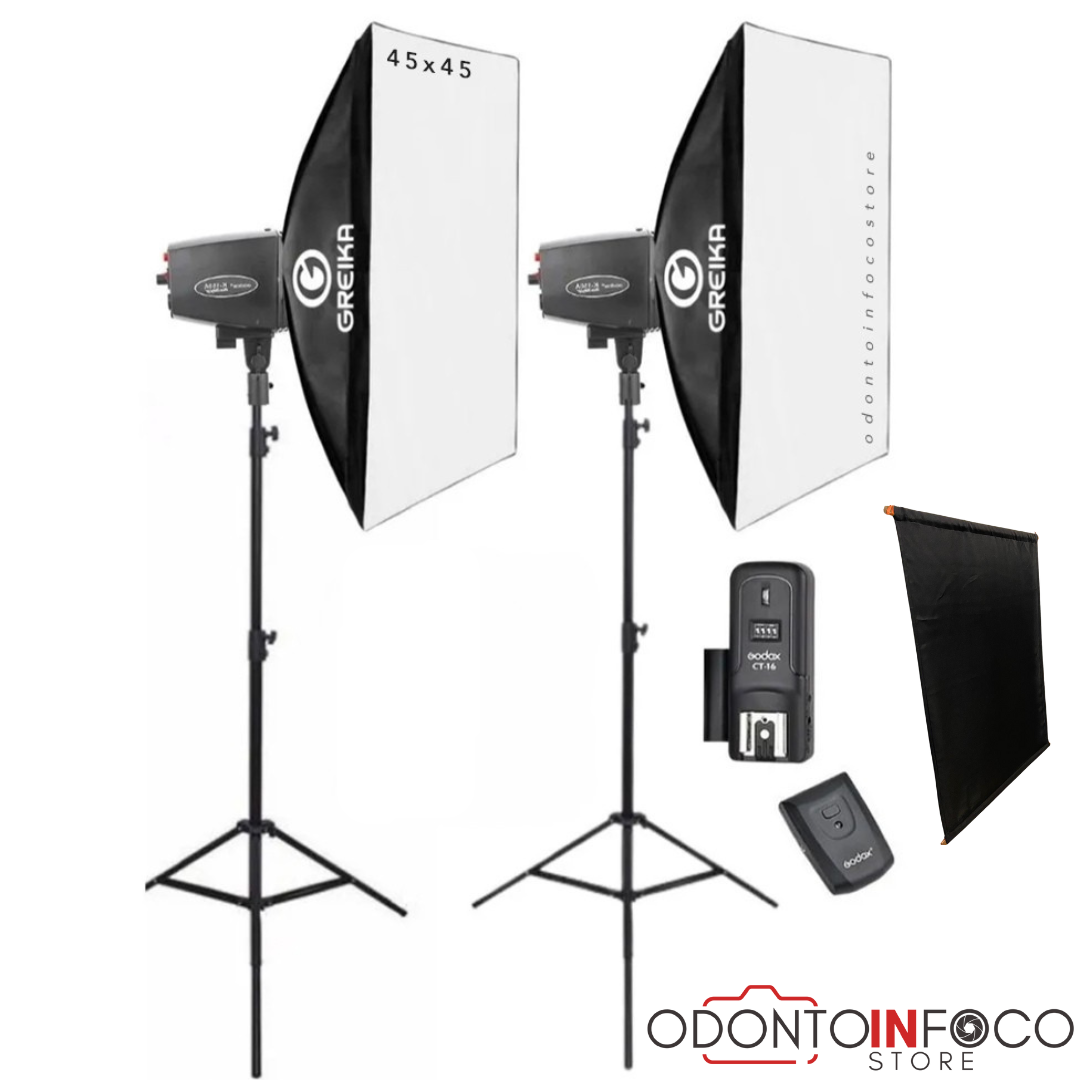 KIT FOTOGRÁFICO  PROFISSIONAL 360W +  AULA DE MONTAGEM BÔNUS + LÂMPADA  MODELAGEM EM LED. + BLACKOUT SLIM.