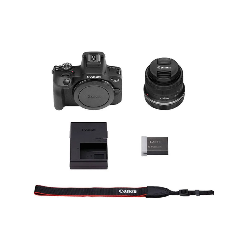 CÂMERA CANON EOS R100 MIRRORLESS 4K COM LENTE RF-S 18-45MM + Cartão SD 32gb + MOCHILA + ADAPTADORES P/CELULAR E COMPU.