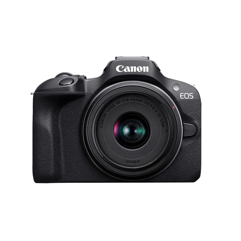 CÂMERA CANON EOS R100 MIRRORLESS 4K COM LENTE RF-S 18-45MM + Cartão SD 32gb + MOCHILA + ADAPTADORES P/CELULAR E COMPU.