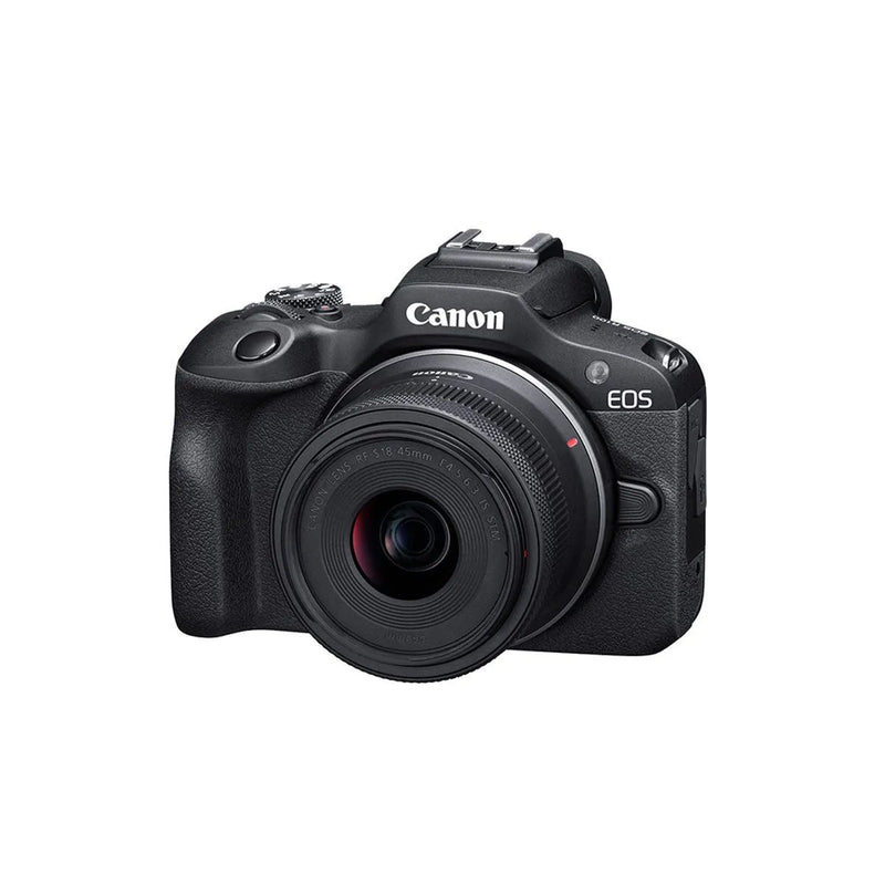 CÂMERA CANON EOS R100 MIRRORLESS 4K COM LENTE RF-S 18-45MM + Cartão SD 32gb + MOCHILA + ADAPTADORES P/CELULAR E COMPU.