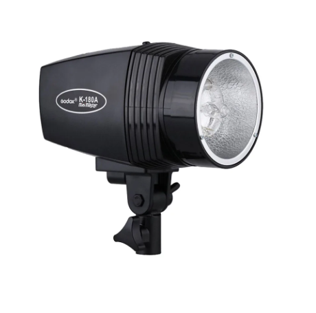 FLASH PARA ESTÚDIO K180 GODOX CAPAC. 180W ORIGINAL - NÃO É BIVOLT. COM LÂMPADA MODELADORA EM LED ( ÚNICO DO MERCADO )