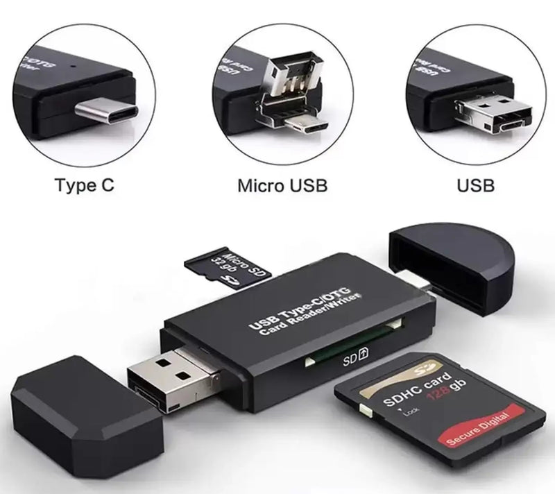 LEITOR DE CARTÃO USB-C E USB 3.0 (SD e micro SD)